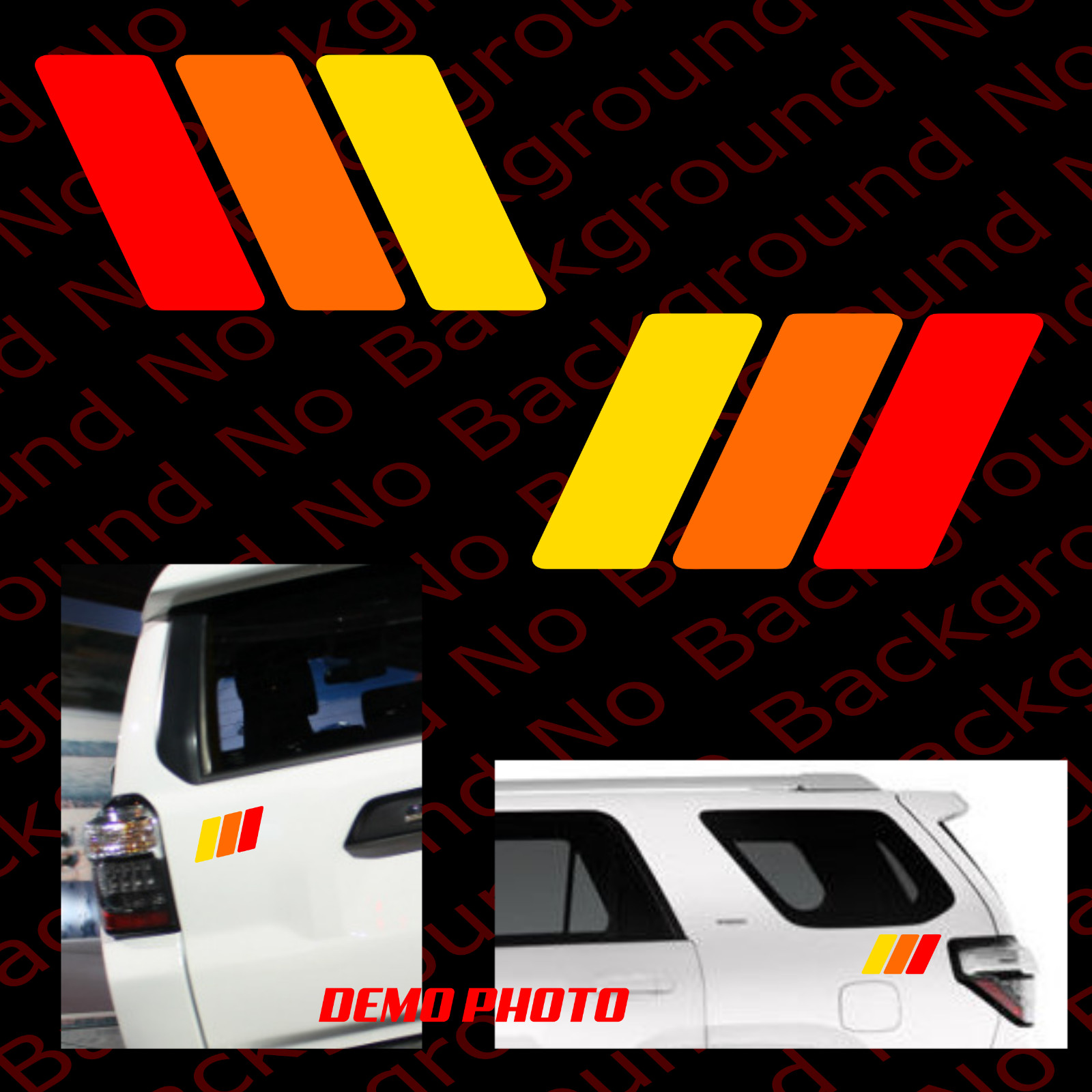 RETRO Racing Stripe Rainbow Vinyl Die Cut Decal Fits 4RUNNER Tacoma Tundra TY009