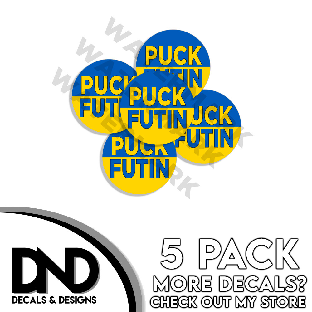 Puck Futin Mini Decals – Pro Ukrainian Anti Russia Circle Multi Packs 2.25in
