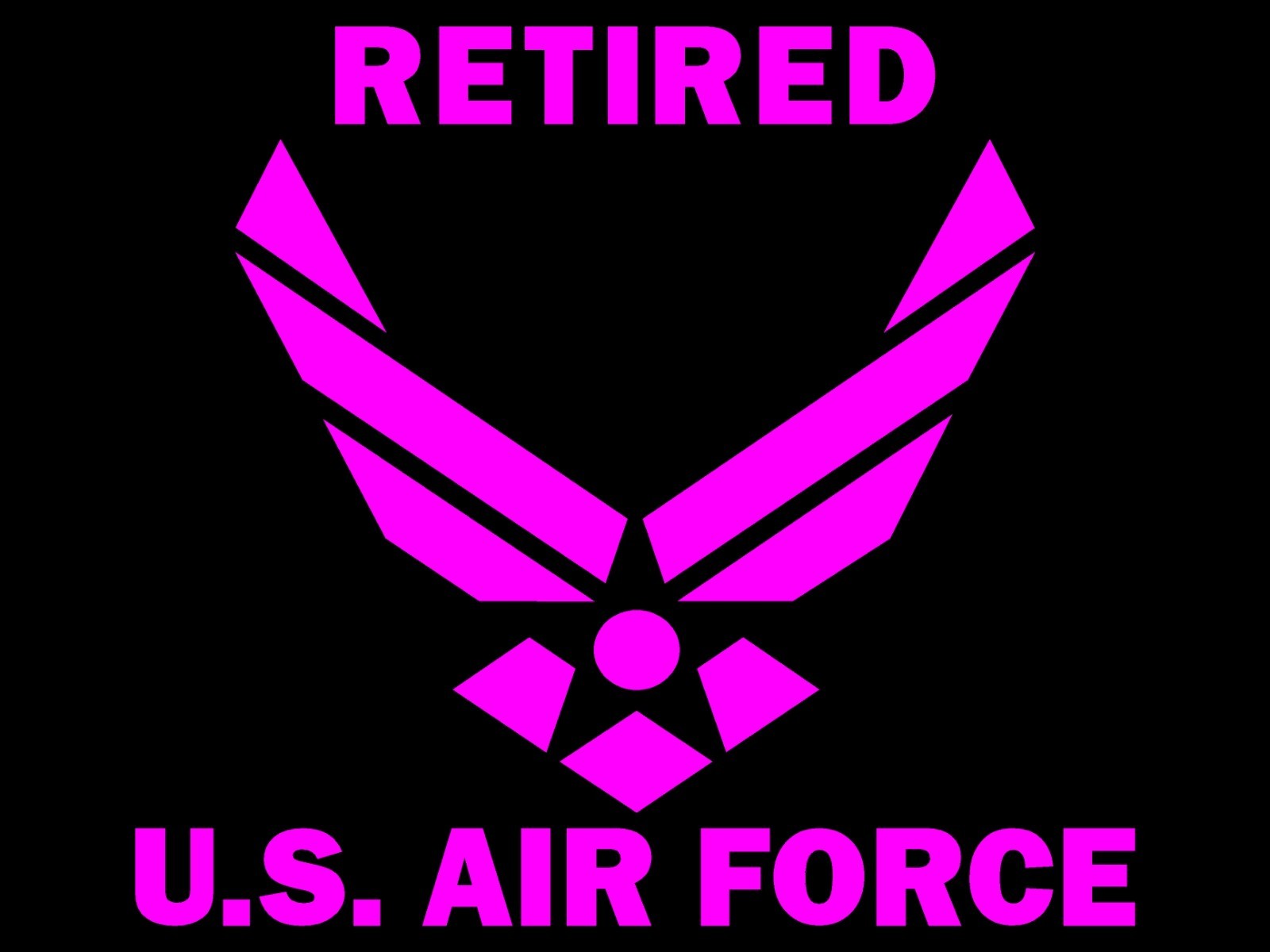 United States Air Force Retired USAF Die Cut Vinyl Decal Many Colors and Sizes