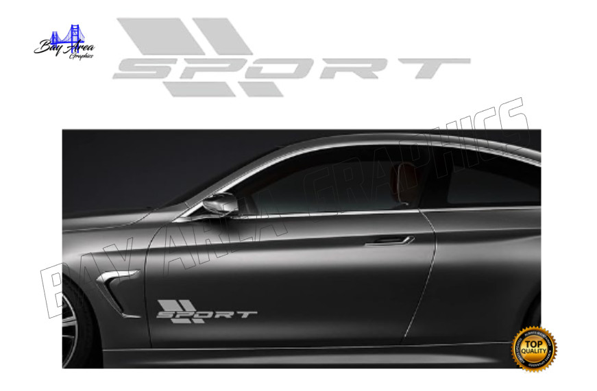 SPORT LOWER SIDE X2 DECAL PREMIUM VINYL EXTERIOR WATERPROOF FITS ALL CARS M BK