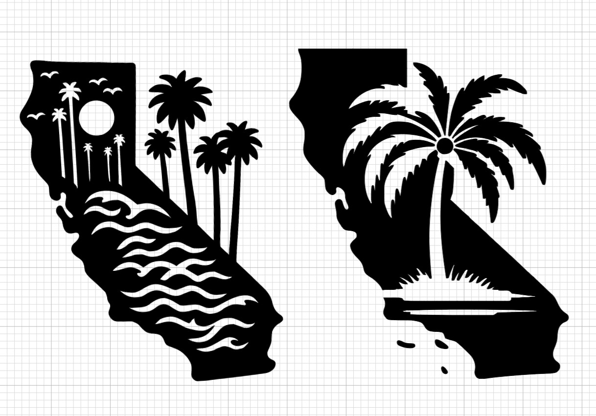 California State Palm Tree Car Vinyl Decal Beach Landscape Pride Cali SoCal
