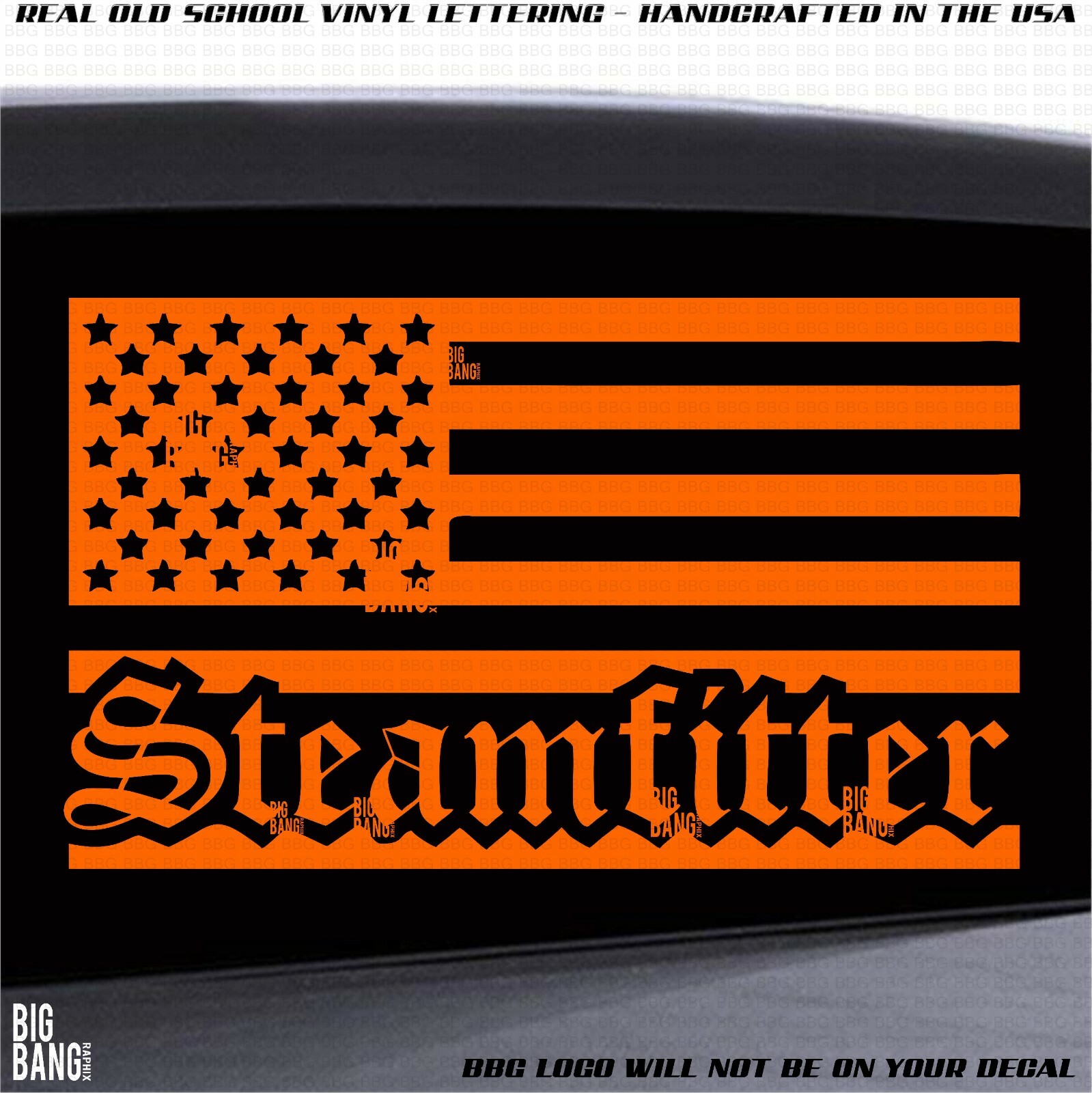 USA Flag Vinyl Decal Sticker STEAMFITTER Badass Trades Tradesman Patriot Proud