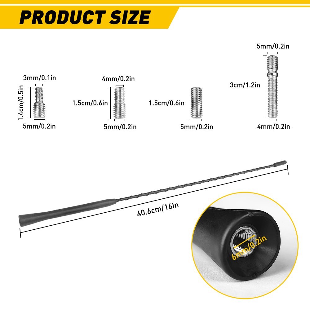 16″ Car Roof FM/AM Signal Antenna Aerial Extend Universal SUV Auto Fender N