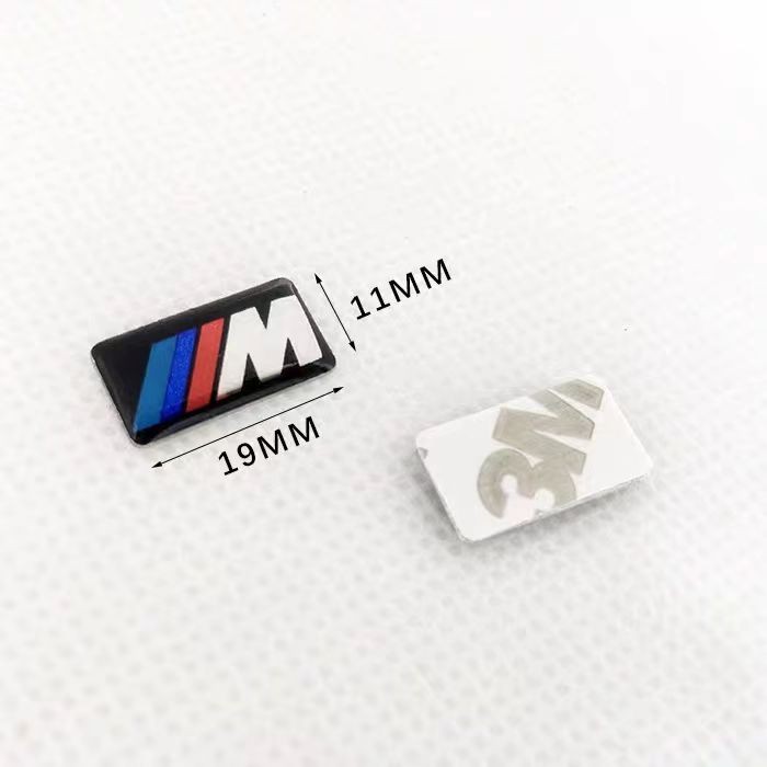 4PCS 19MM X 11MM M-badge decal For BMW steering wheel decoration sticker