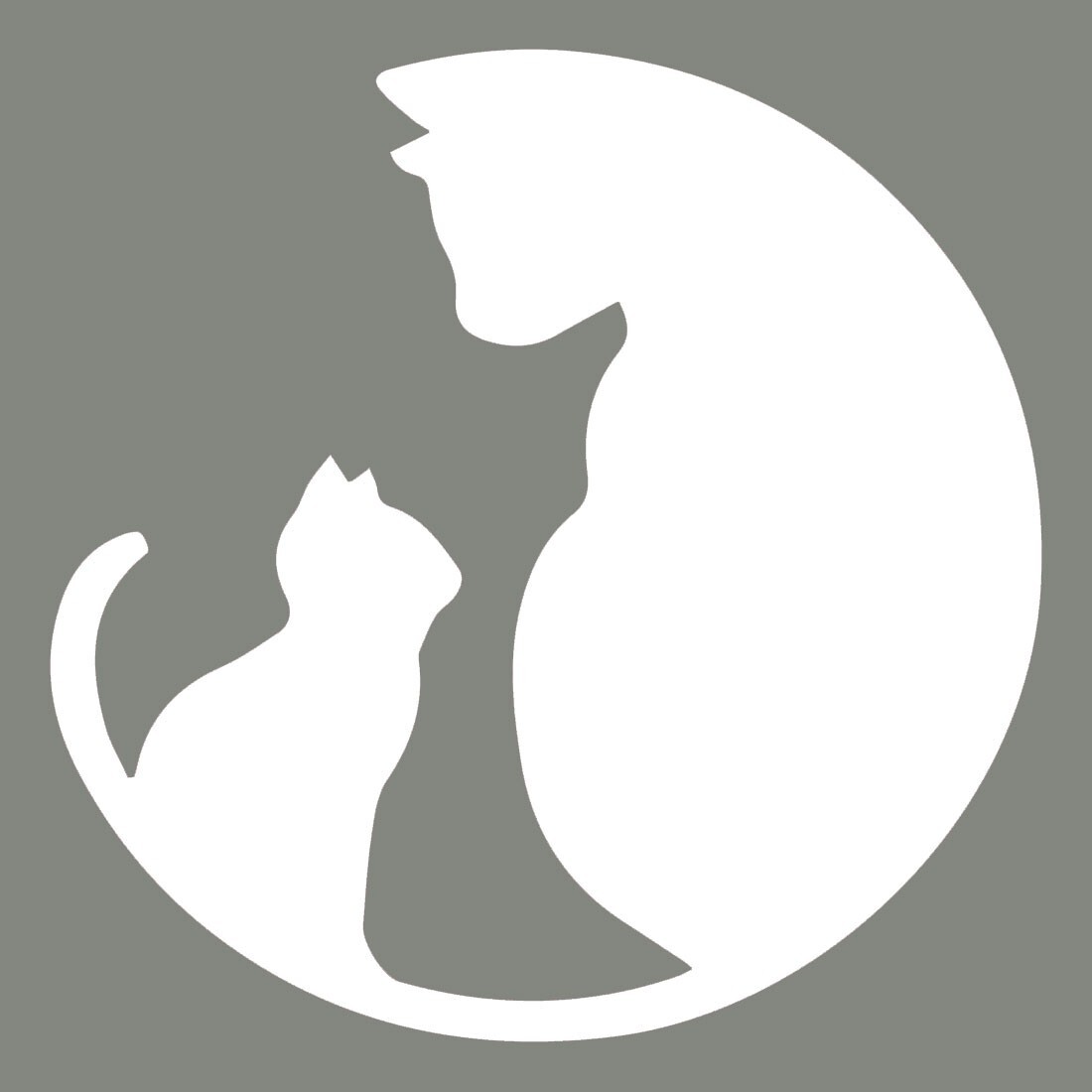 Cat & Kitten Love White Vinyl Graphic Decal – Car Truck Windows Decal vehicle