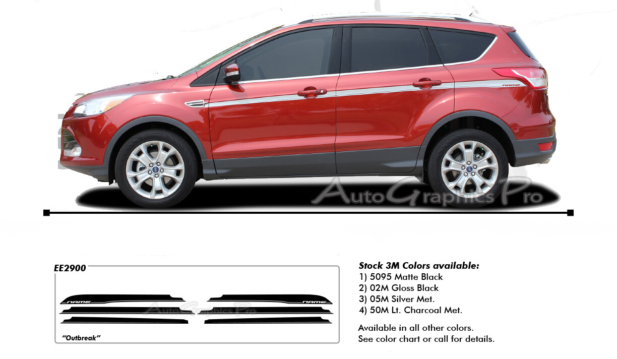 Ford Escape Decals Vinyl Graphics OUTBREAK Mid Body Stripe 3M Decal 2013-2019