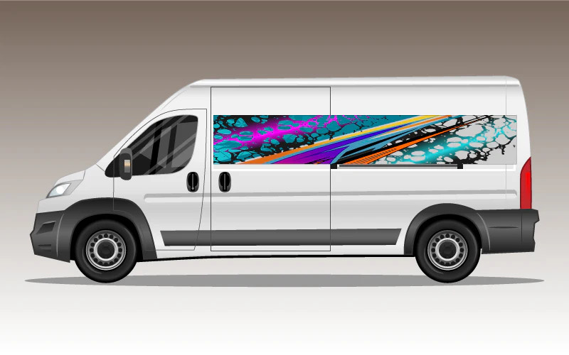 Motorhome wrap print vinyl modern lightening design abstract pattern