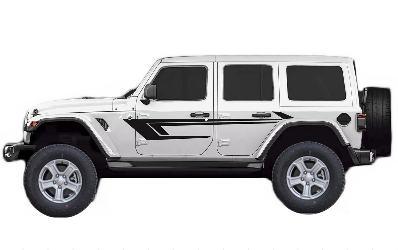 2 PCS Graphic Vinyl Racing Stripe Car Sticker For Jeep Wrangler Side Door Decals