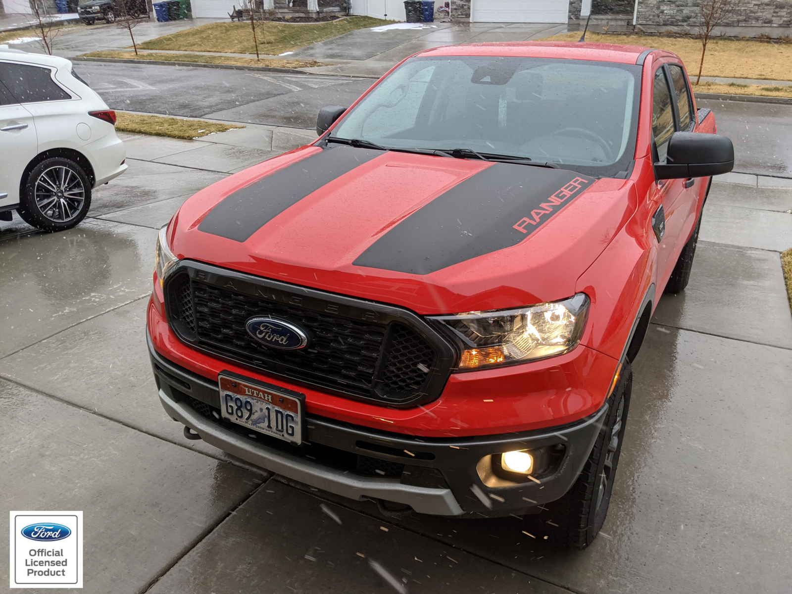 2019-2023 Ford Ranger Dual Hood Stripes W Ranger Graphics Vinyl Stripes Decals