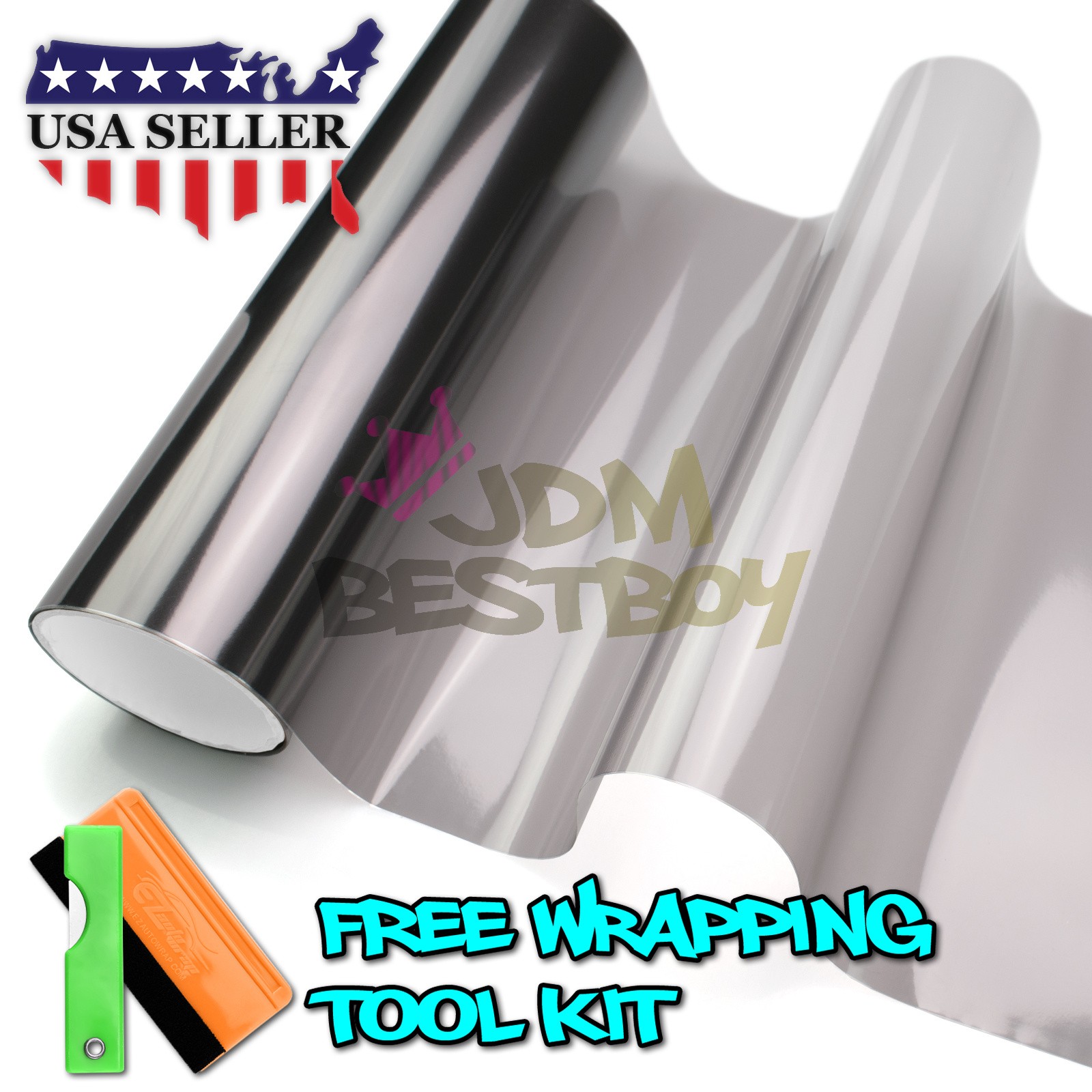 Glossy Light Black Smoke Tint Headlights Fog Lights Sidemarker Car Vinyl Sticker