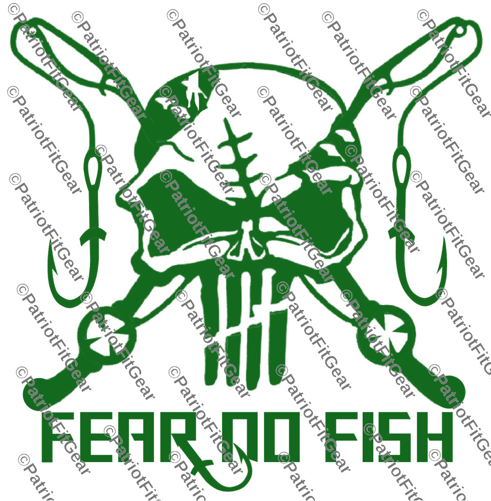 Fear No Fish,Fishing,Reel Life,10″x11″,Paddling,Skull,Angler,Fish On,Vinyl Decal