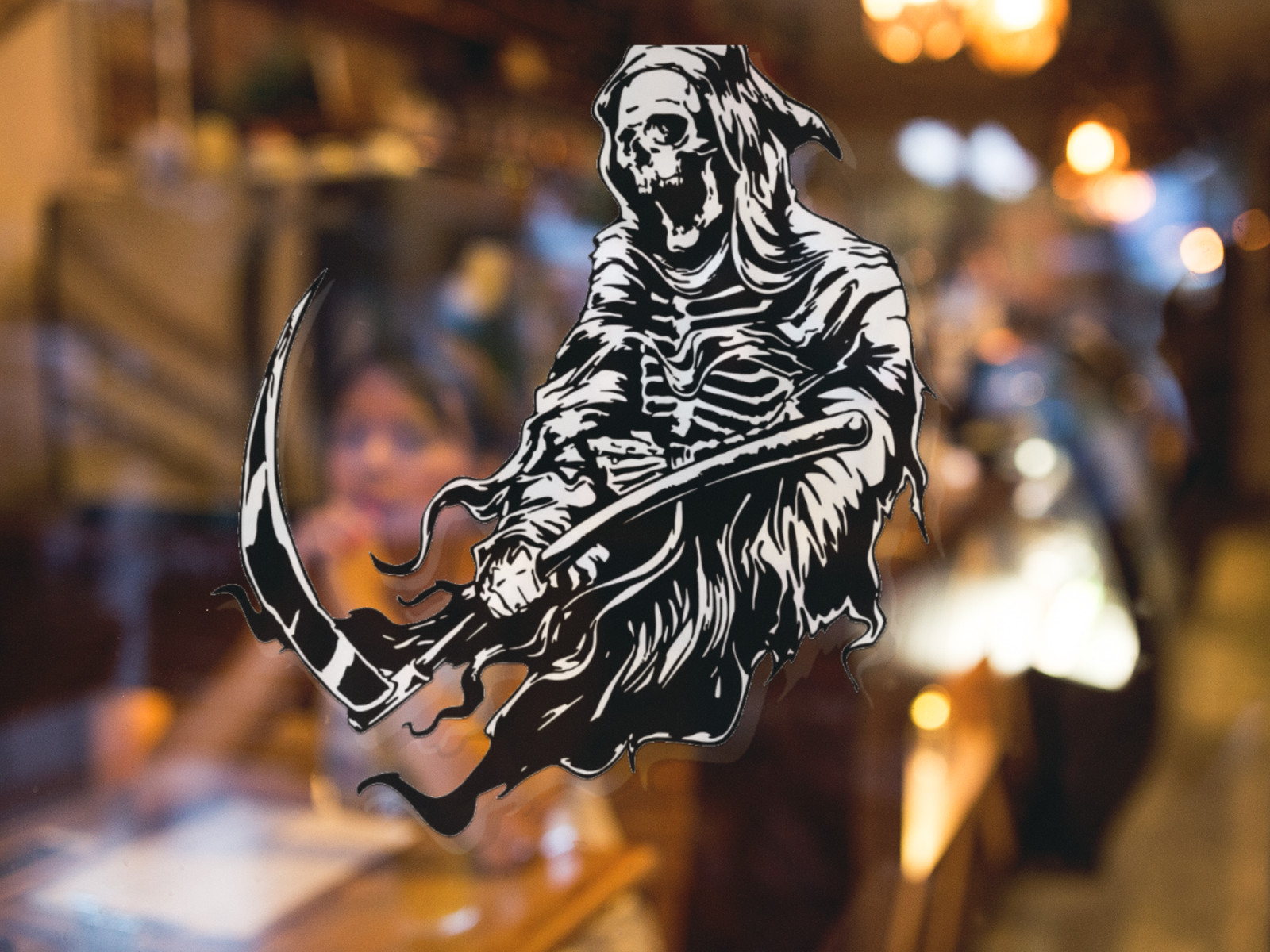 Grim Reaper Car Window Vinyl Decal Scary Halloween Laptop Sticker 4″–7″ – Horror