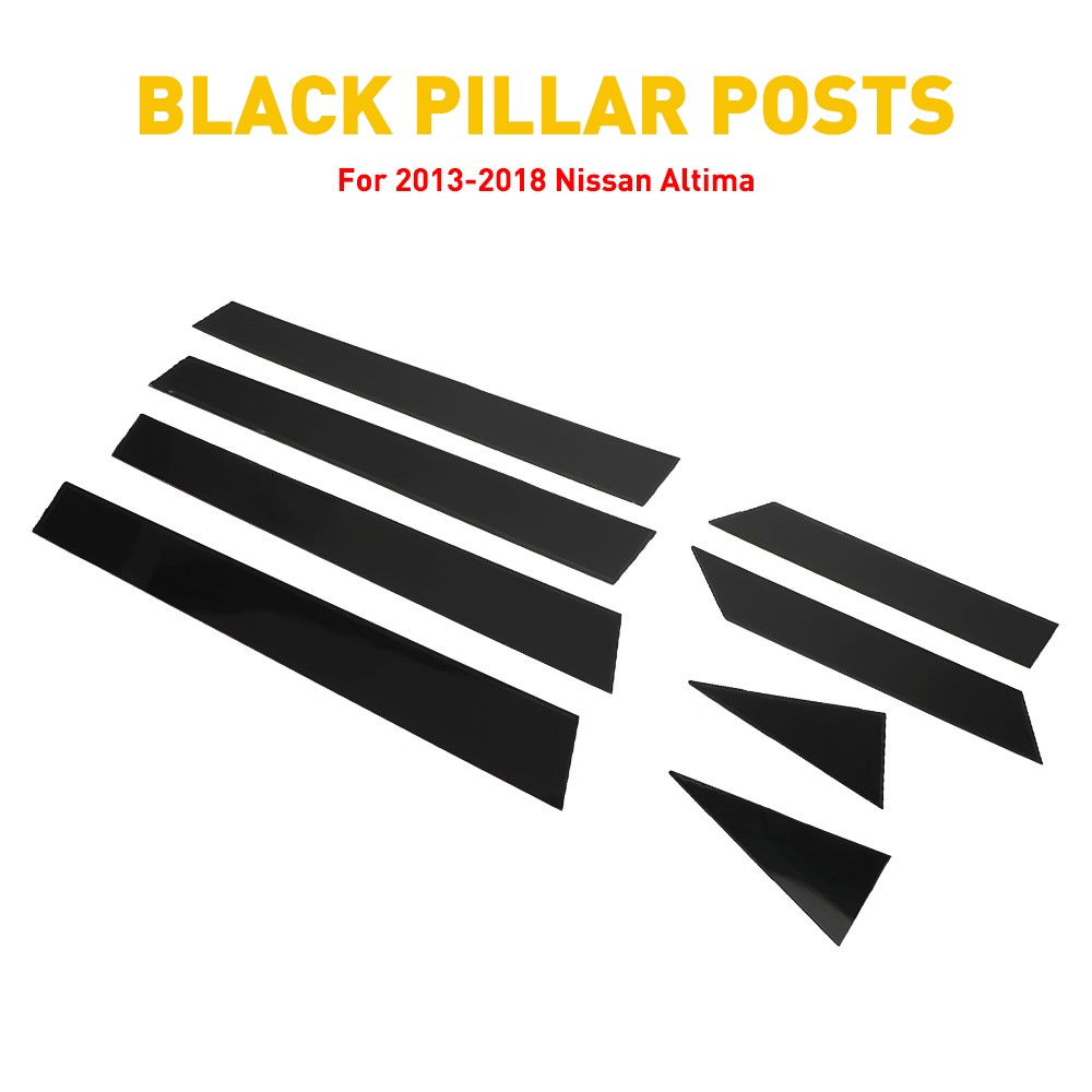 Black Pillar Posts Window Door Trim Cover For Nissan Altima 2013-2018 Deco D