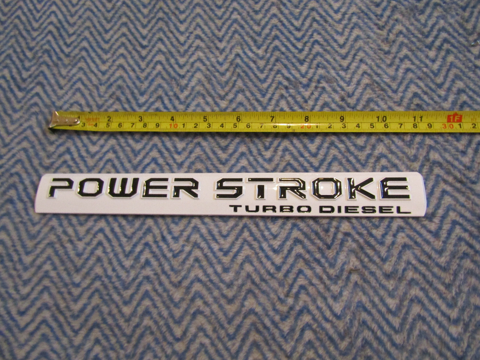 6.4L 6.4 POWER STROKE TURBO DIESEL EMBLEM FITS FORD F250 F350 BLACK ON WHITE 15″