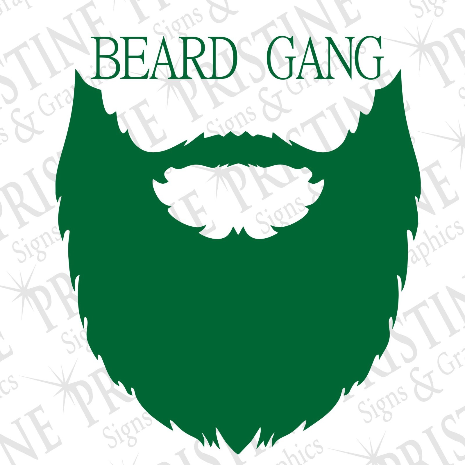 Beard Gang Decal 6″ x 6.5″ Inch by Pristine Signs & Graphics,LLC MADE IN THE USA