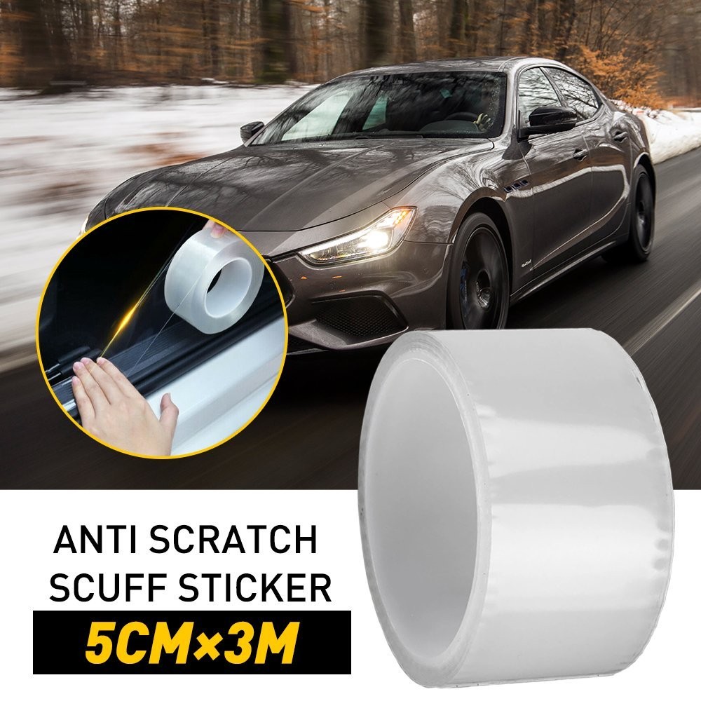 Car Door Carbon Fiber Sticker Antiscratch Protector Sill Scuff Cover Strip