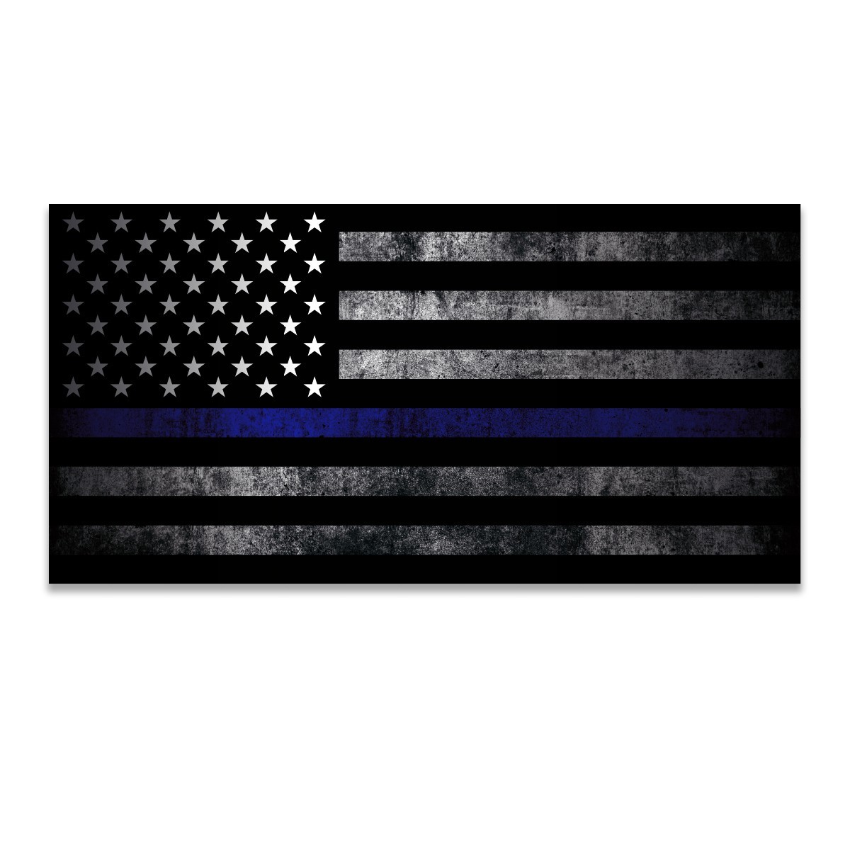 USA Flag Sticker – 3×6 Inches – Distressed Thin Blue Line Flag