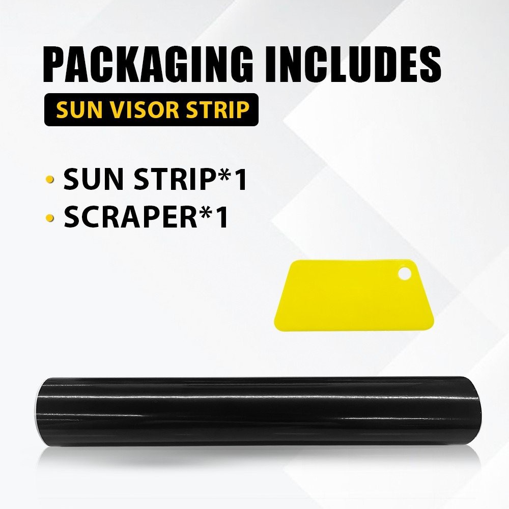 60×12″ Car Sun Windshield Visor Vinyl PVC Window Tint Decal Strip Black Sticker`