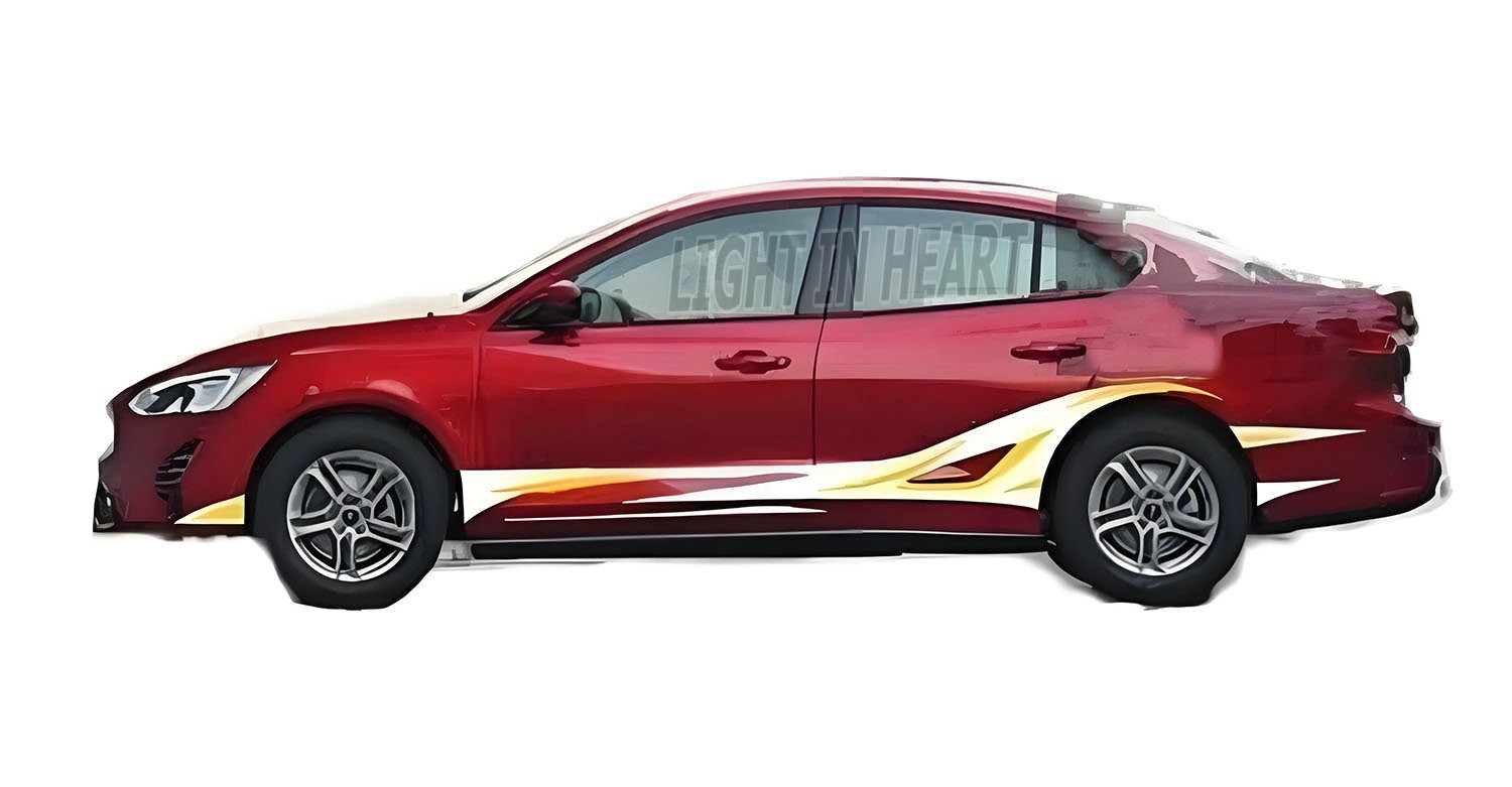 Fit For Ford Focus Graphics Flame Sticker Distorted Stripe Car Side Vinyl Decals