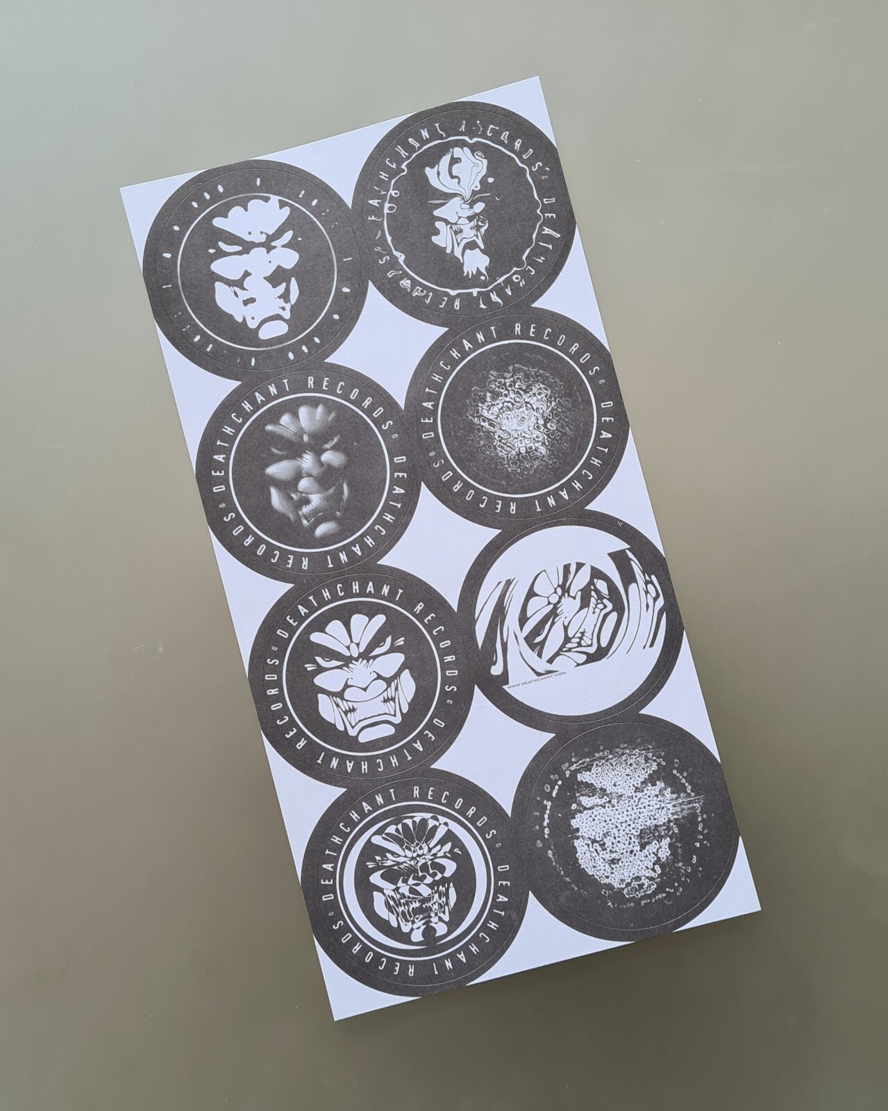 DEATHCHANT RECORDS (UK) • HARDCORE LABEL • DIE-CUT STICKER SHEET • BRAND NEW