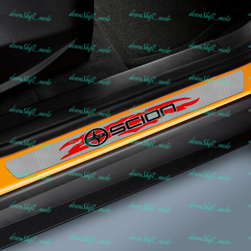 4PCS Carbon Fiber Car Door Scuff Sill Cover Panel Step Protector For SCION NEW
