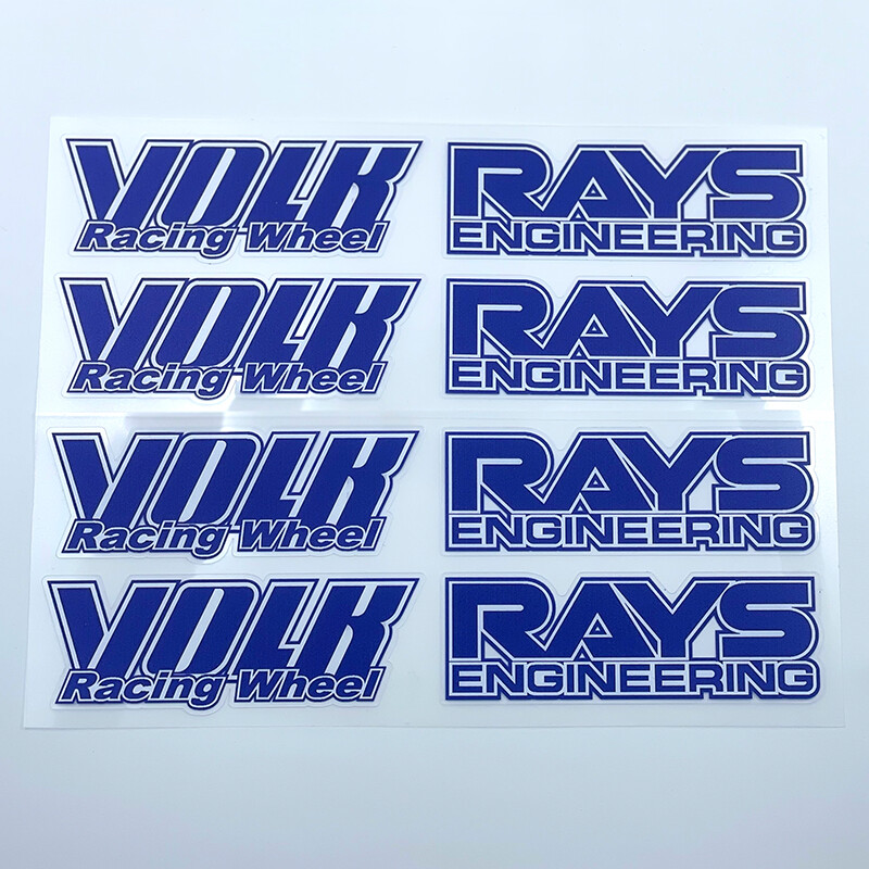 NEW 8pcs JDM Blue Japan Rays Engineering VOLK Racing TE37 Wheel decals sticker