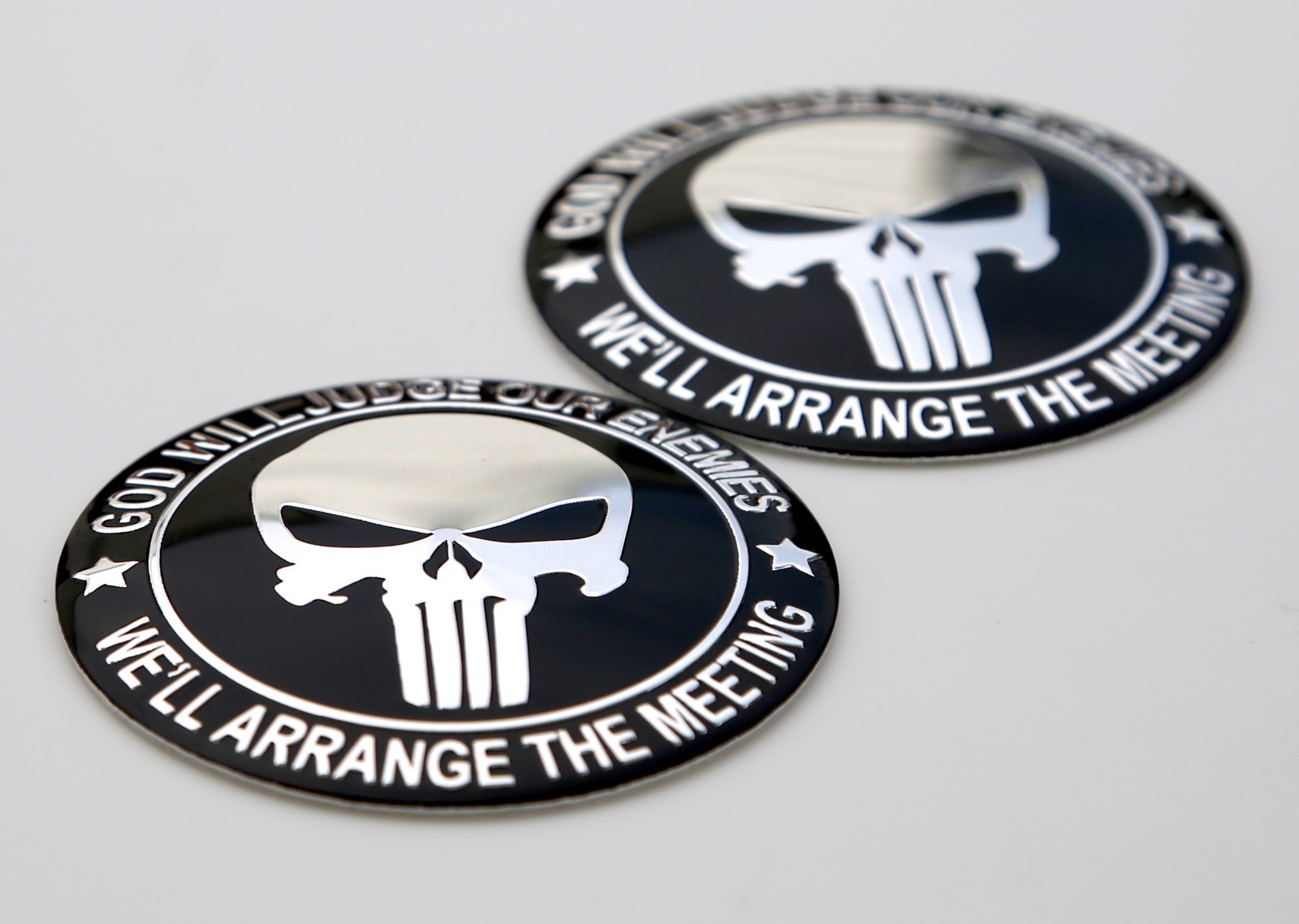 2x 3D Metal Molon Labe Sticker 2nd Amendment Decal Emblem NRA 2.2″ DOME SHAPE