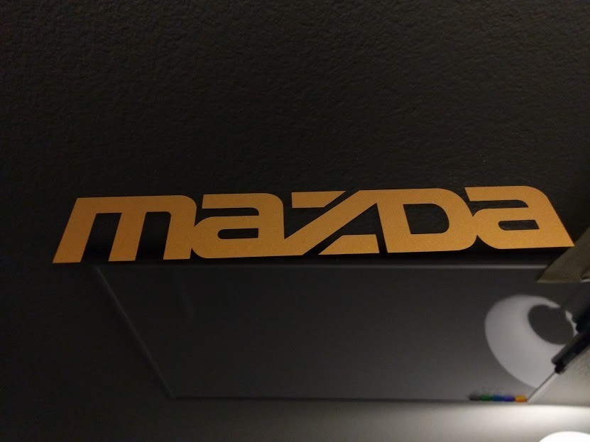 2 pack-Mazda logo Gloss Gold Metallic vinyl Decal Sticker 15.75″ x 2.75″