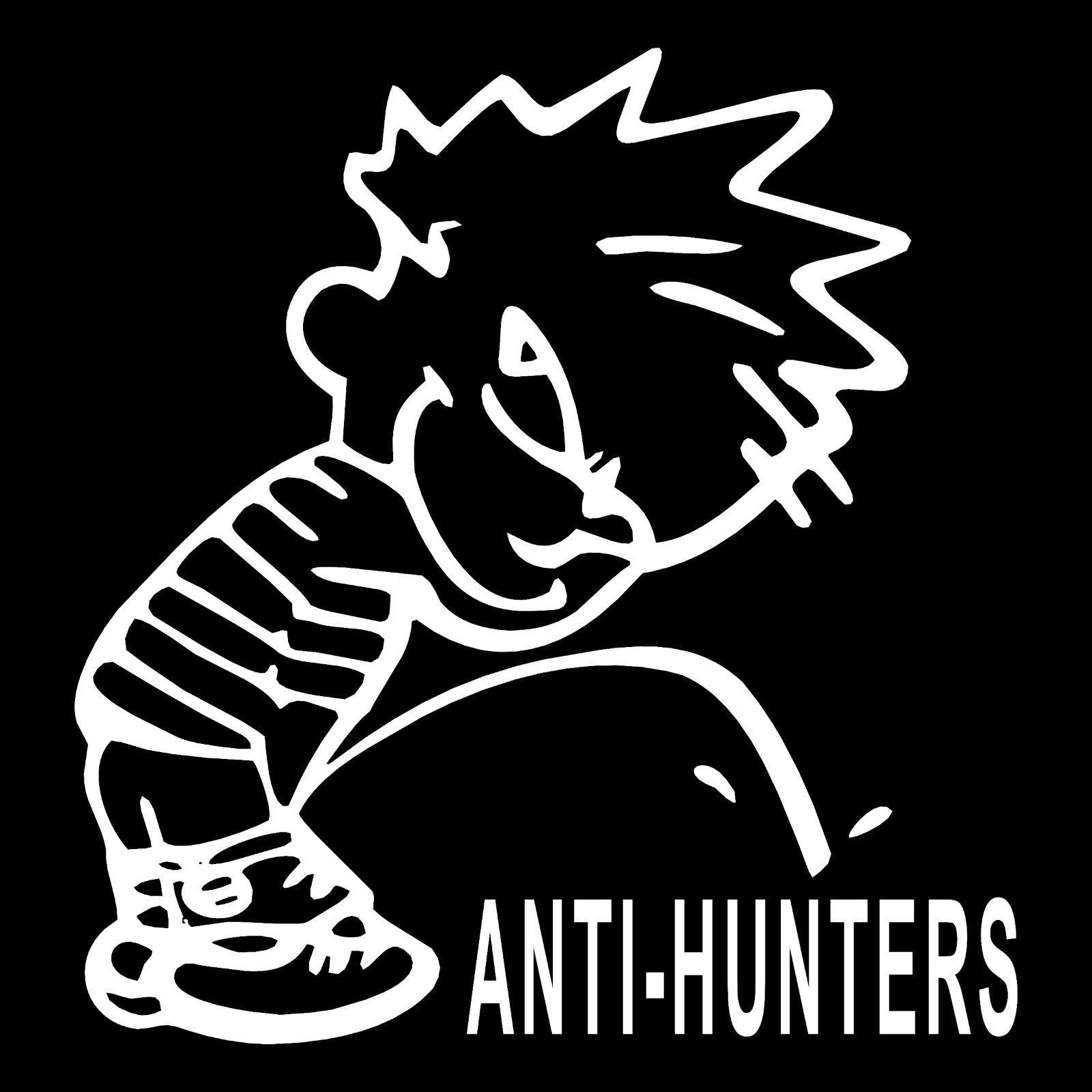 Calvin Piss On Anti Hunters Car Truck Window Wall Laptop Vinyl Decal Sticker.