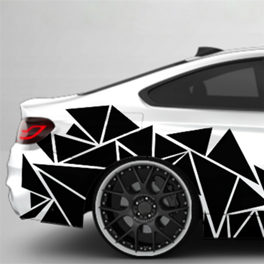 Geometric Triangle Graphics Sticker Vinyl Decal Trim 78×23 in For Car Body Side