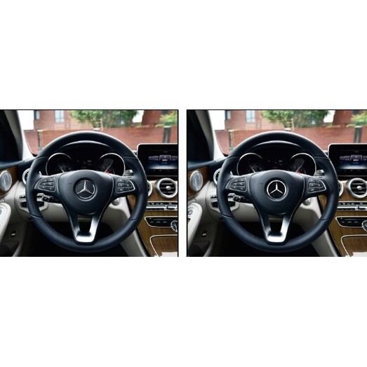 for Mercedes-Benz steering wheel sticker modification interior tri emblem