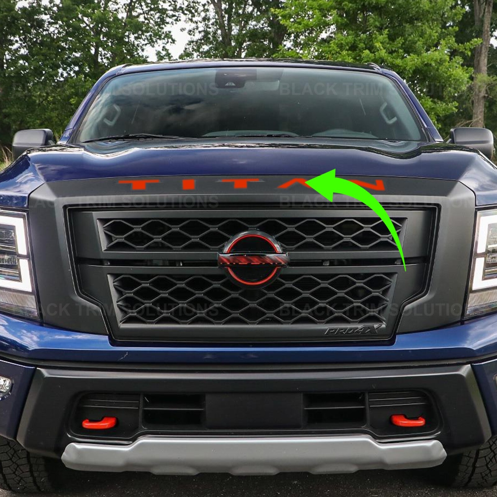 For Nissan Titan Grill Indent Orange Lava Red DECALS 2020 2021 2022 2023 2024