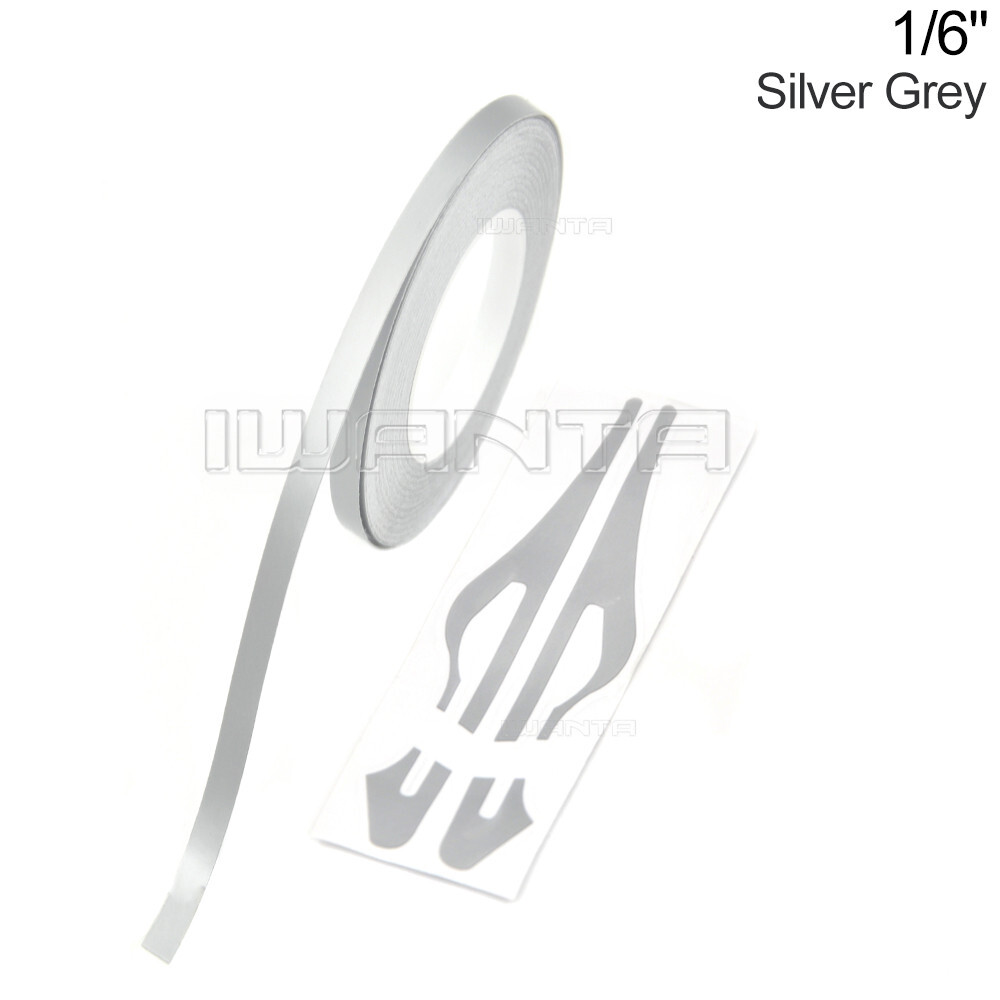 1/6″ 4mm Matte Gold & Silver Grey Pinstriping Pin Stripe DIY Vinyl Decal Sticker