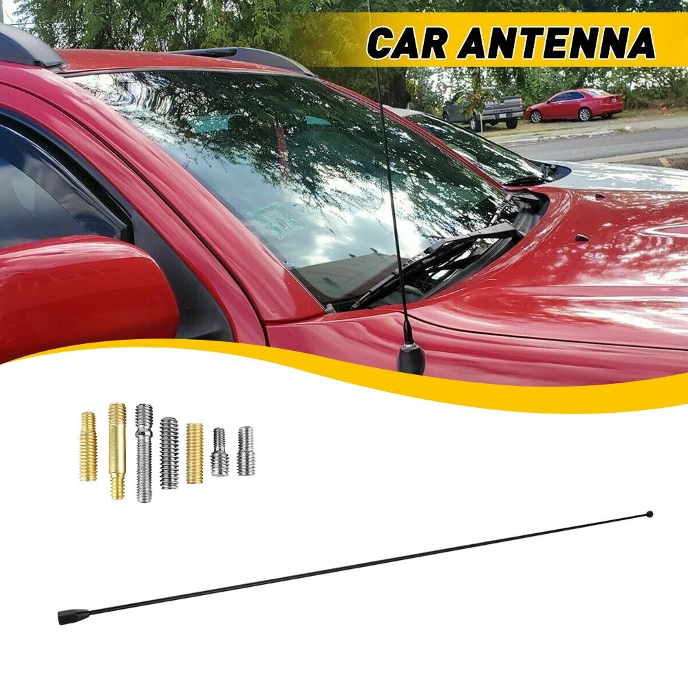 21″ Antenna Mast Black Power Radio AM/FM Universal Car Antenna Black Scre M