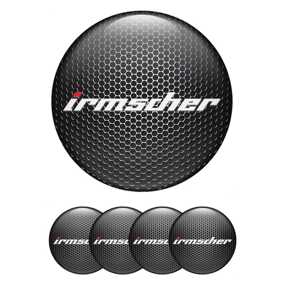 4 x Irmscher silicone emblem sticker for hubcaps hub cap epoxy resin logo