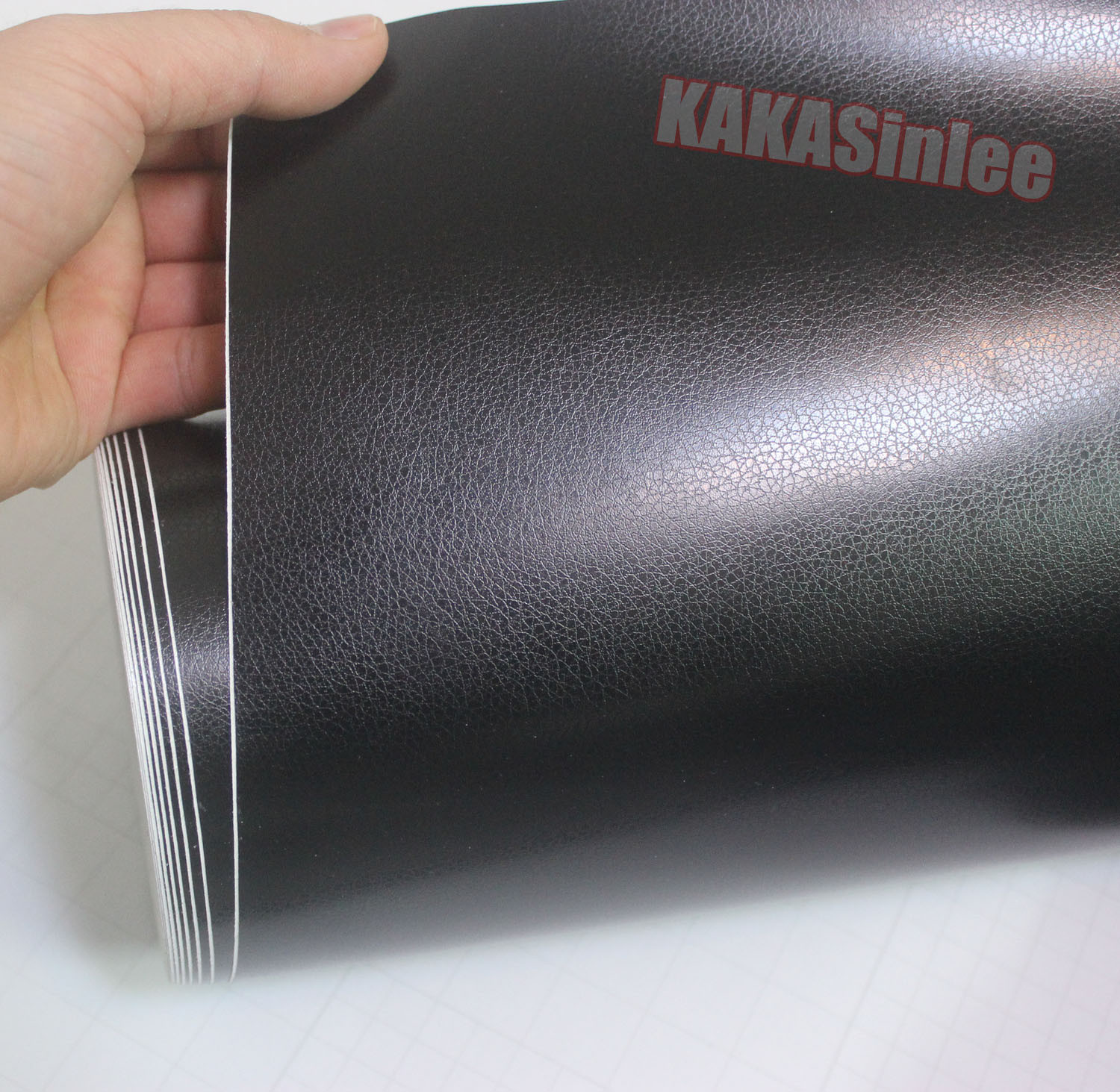 10FT x 5FT Car Grain Leather Skin Textured Vinyl Wrap Sticker Interior Black CF