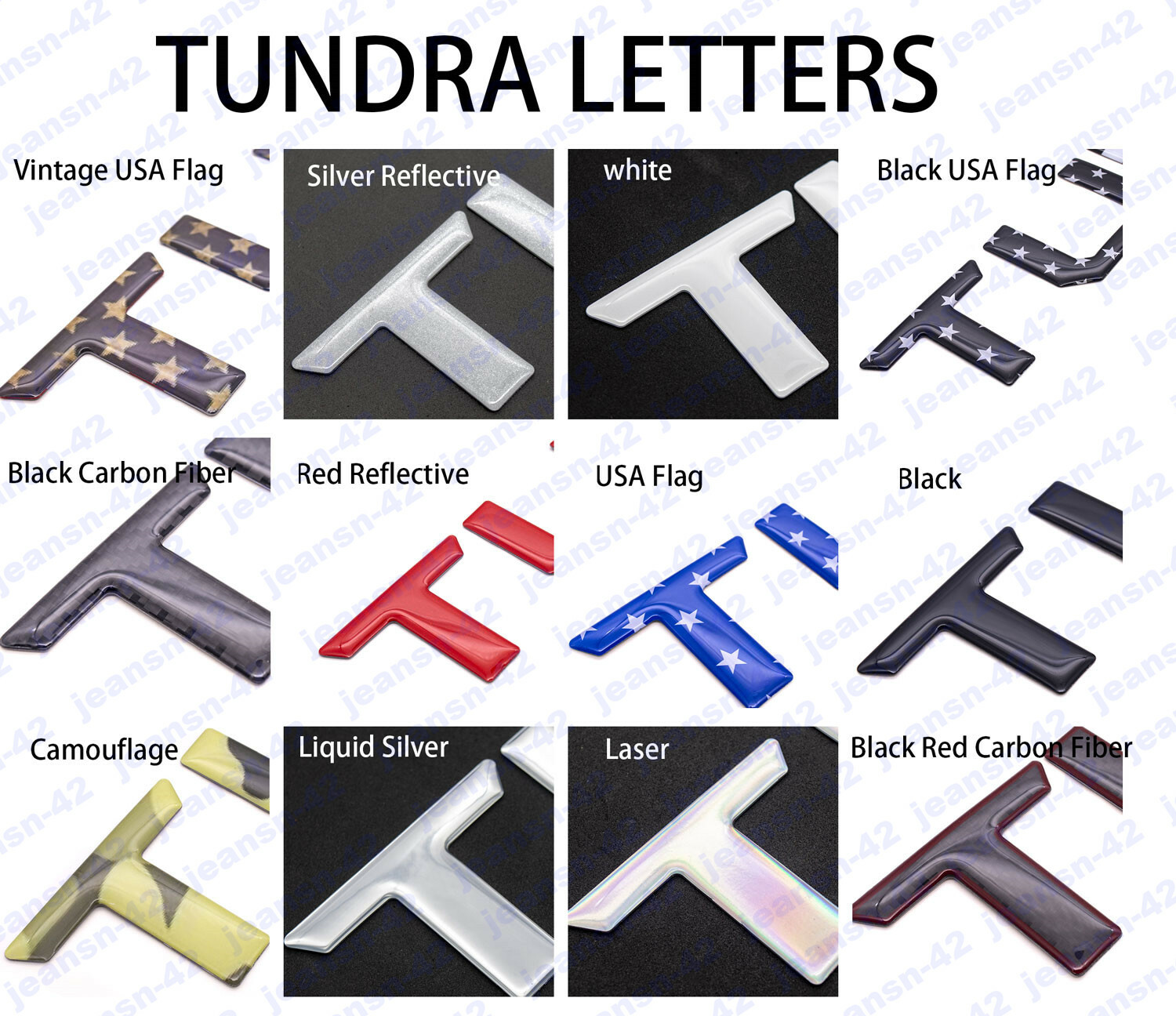 Domed 3D Raised Tailgate Insert Letters Decal for 2014-2020 Toyota Tundra