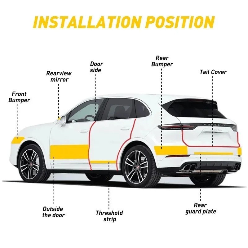 1-5m Carbon Fiber Adhesive Tape Car Door Sill Protector Strip Anti Scratch Scuff