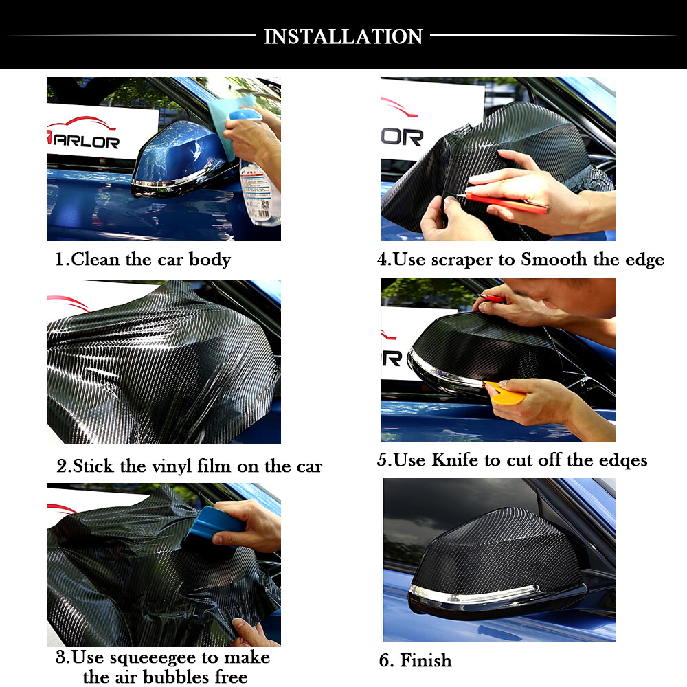5D Waterproof Carbon Fiber Vinyl Car Wrap Sheet Roll Film Sticker Decal Paper US