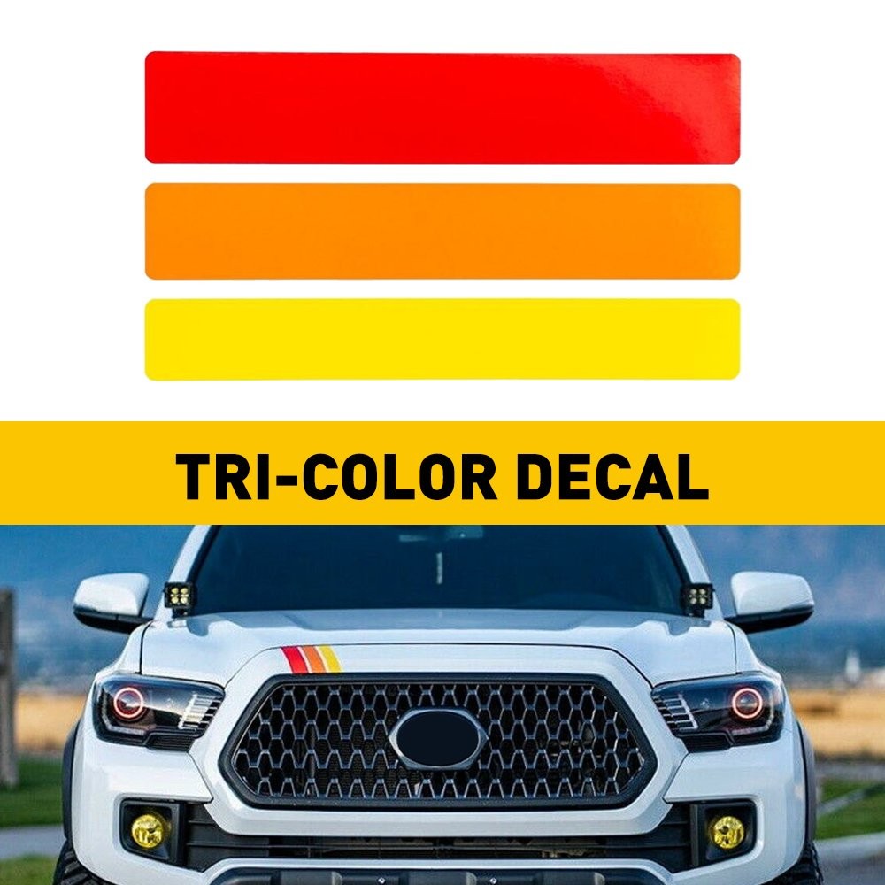 Car Classic Retro Style Tri-Color Stripe Decal Sticker Grill Decals Sports