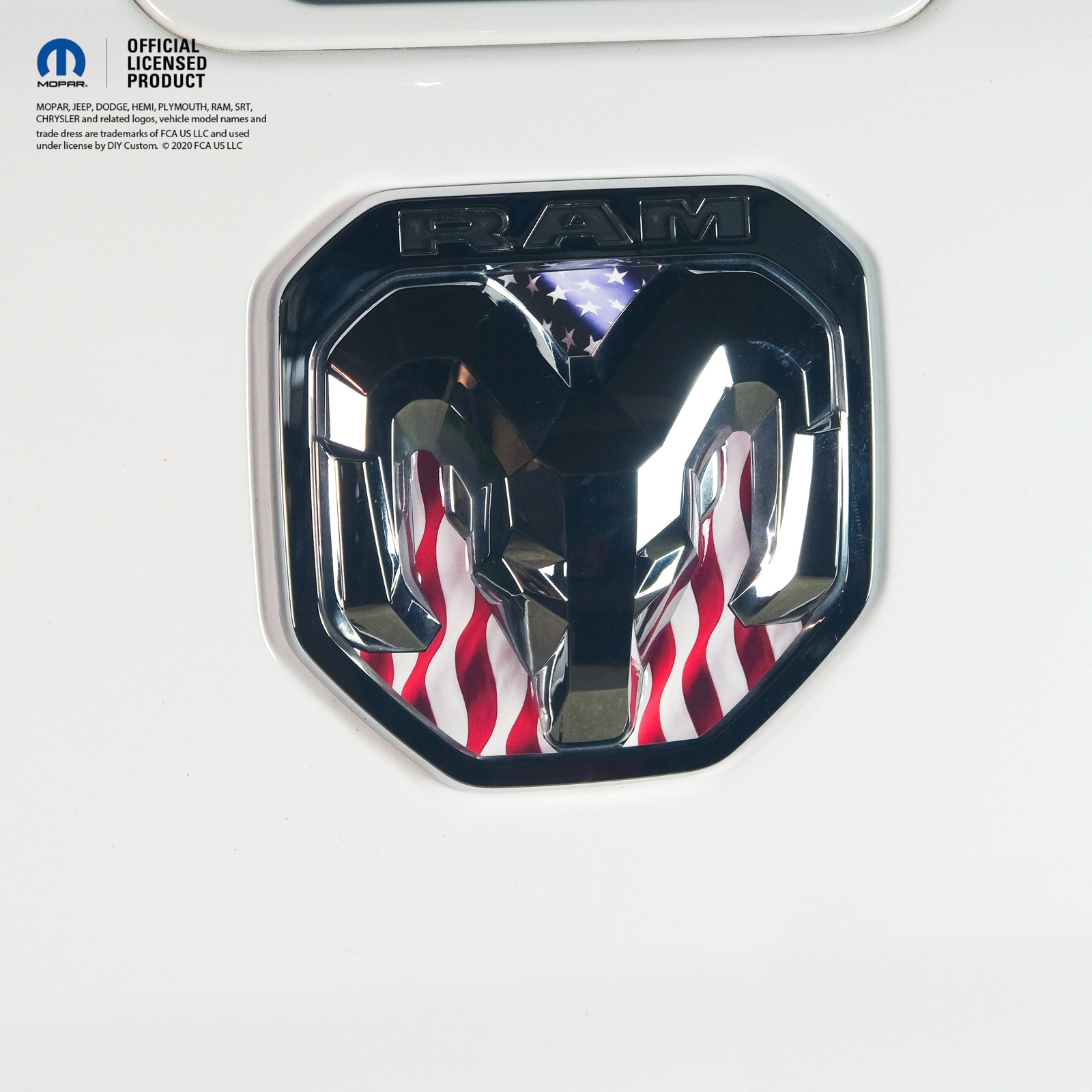 RAM Tailgate RAM Head Emblem Overlay Decals AMERICAN FLAG Fits 2009-2024 Trucks