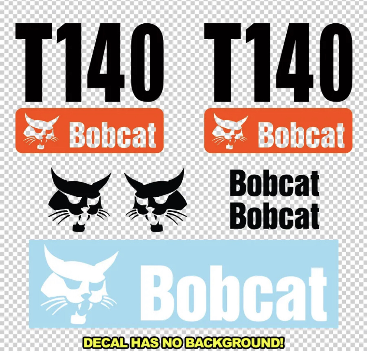 Bobcat T140 Turbo Skid Steer Set Vinyl Decal Sticker – Aftermarket