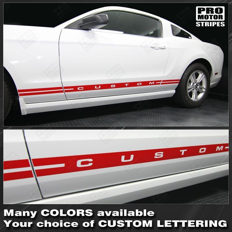 Ford Mustang 1994-2023 Rocker Panel Side Stripes (Both Sides) (Choose Color)