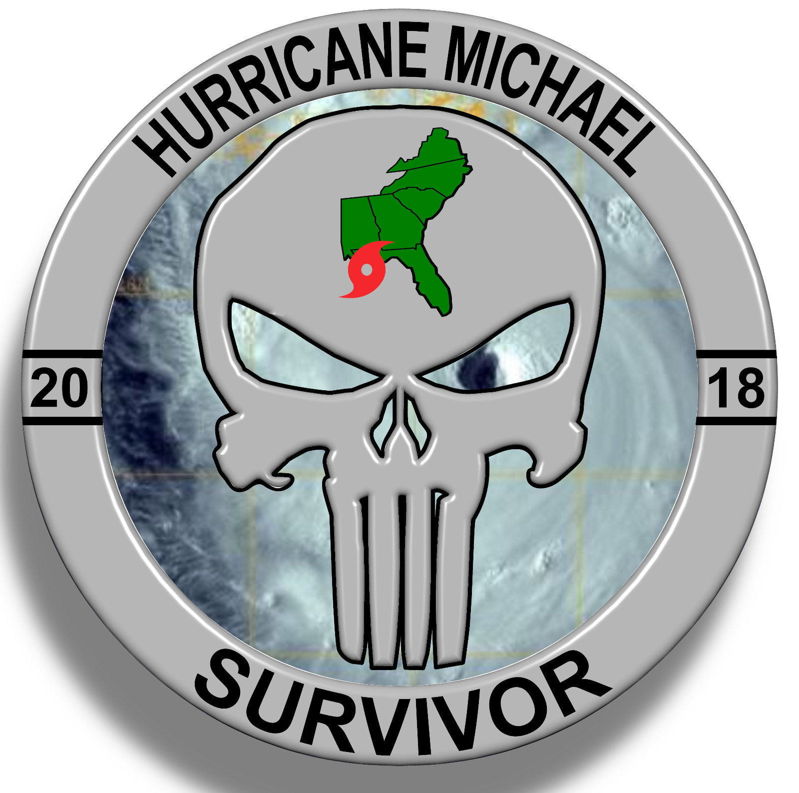 Hurricane Michael Survivor 2018 Sticker Decal, Cat 5 Mexico Beach FL.