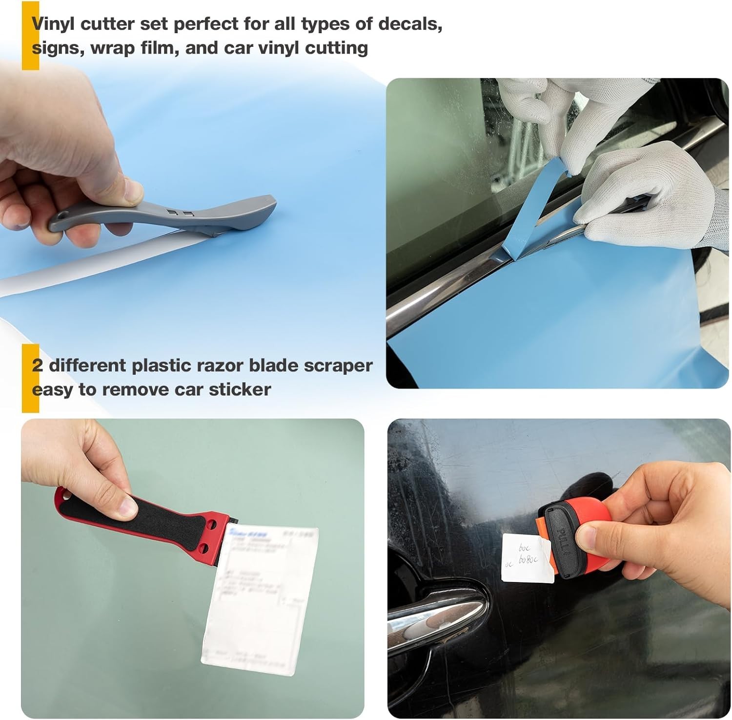 Vinyl Wrap Tool Kit for Car Window Tint Film Installation Heat Gun Squeegee