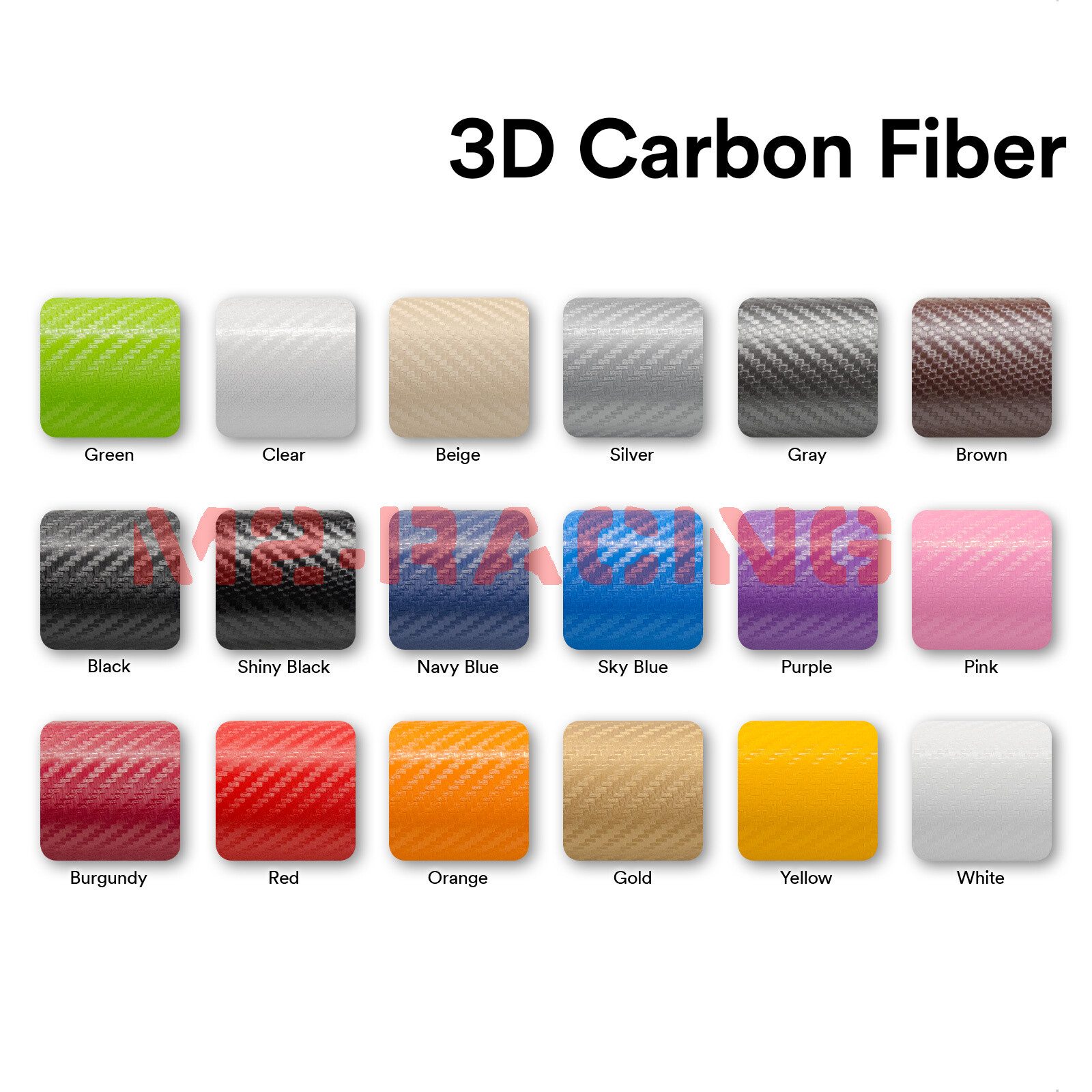 3D Carbon Fiber Pink Texture Matte Vinyl Car Wrap Sticker Decal Film Sheet DIY