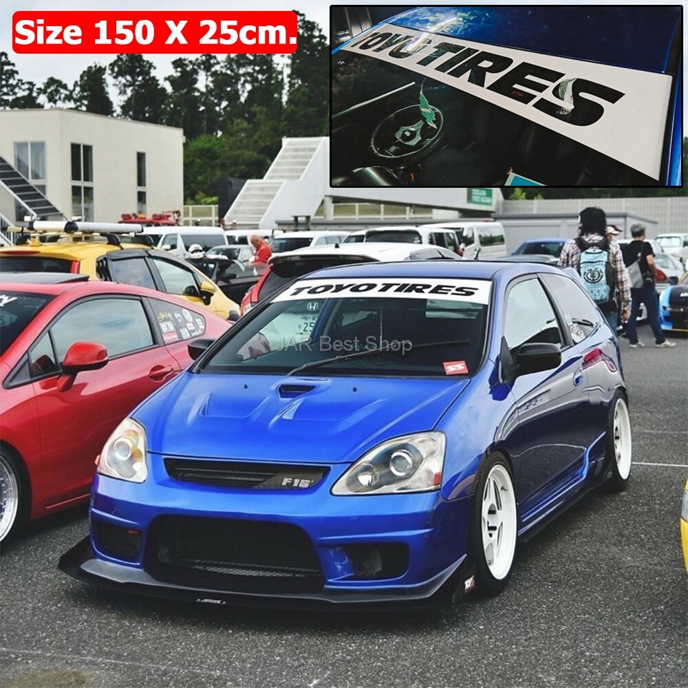 Sticker Windshield Diecut Vinyl TOYO TIRES Type punched letters JDM Style Car Ja