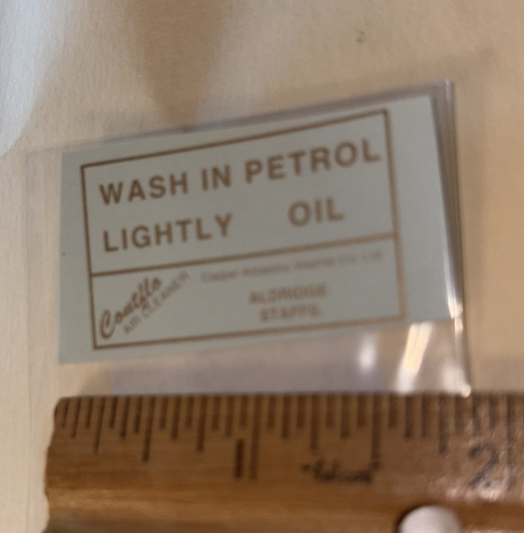 Wash In Petrol Gold 1.5” Water Slide Vinyl Transfer Decal