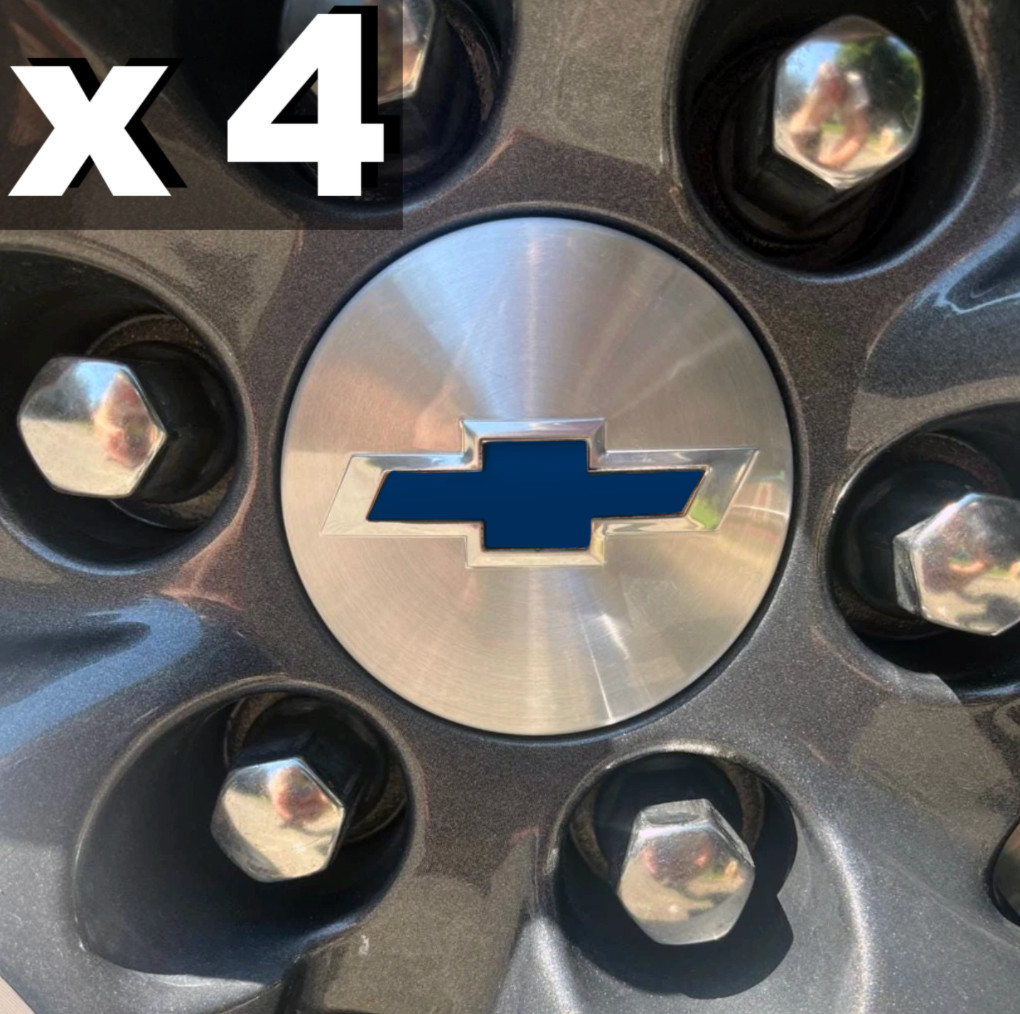 x4 Matte BLUE Wheels 2.1” Bowtie Overlay Chevy Tahoe 2015-2025 NOT VINYL