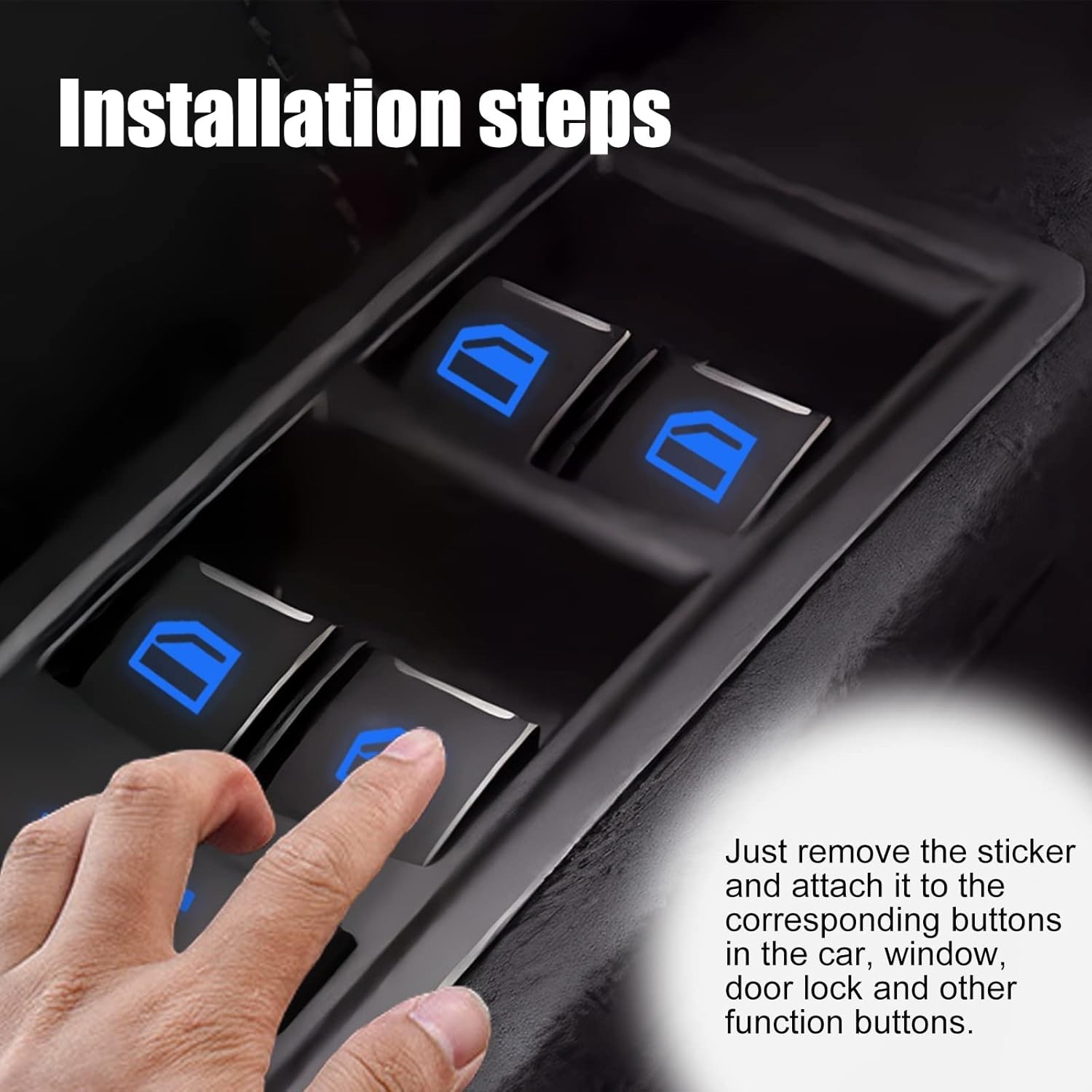 Phosphorescent Car Button Stickers – Stylish, Easy to Install, Night Visibility